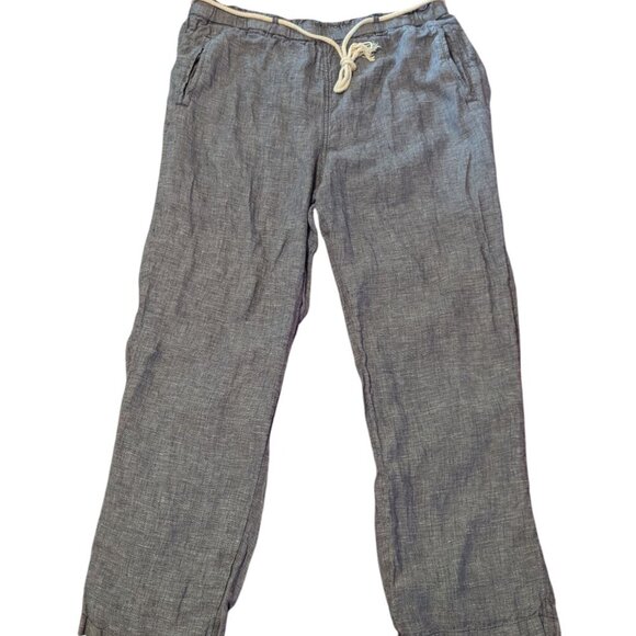 C&C California 100% Linen Pants Fisherman Core Lagenlook Chambray Rope Nautical - Picture 2 of 8